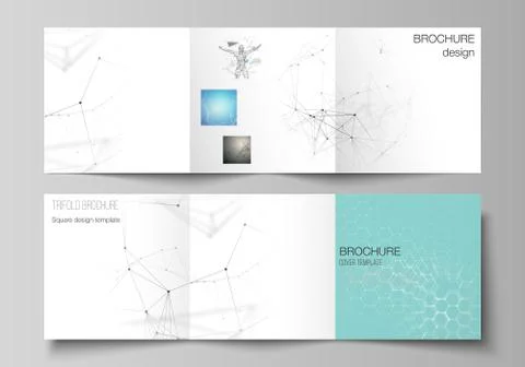 Minimal vector layout. Modern covers design templates for trifold square Illustrazione stock