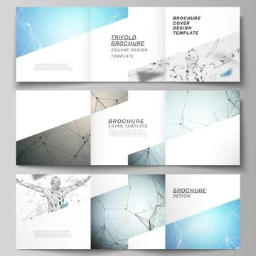 Minimal vector layout. Modern covers design templates for trifold square broc イラスト素材