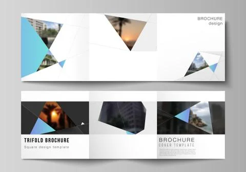 The minimal vector layout of square format covers design templates for trifold Stock Illustration