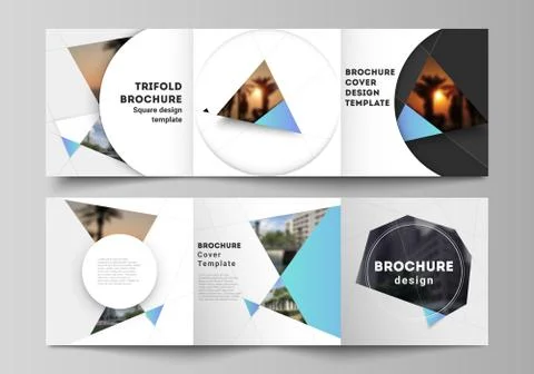 The minimal vector layout of square format covers design templates for trifold Stock Illustration