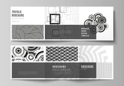 The minimal vector layout of square format covers design templates for trifold Stock Illustration