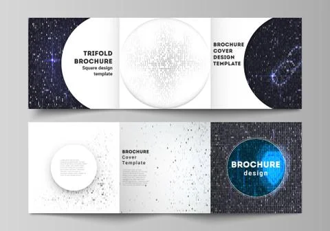 The minimal vector layout of two square format covers design templates for Stock Illustration