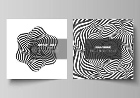 The minimal vector layout of two square format covers design templates for Stock Illustration