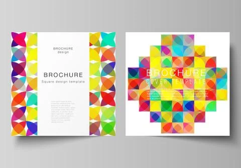 The minimal vector layout of two square format covers design templates for Stock Illustration