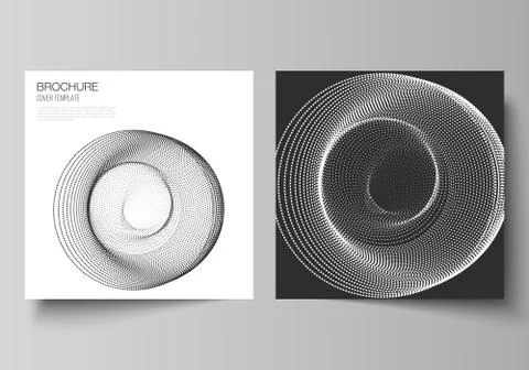 The minimal vector layout of two square format covers design templates for Stock Illustration