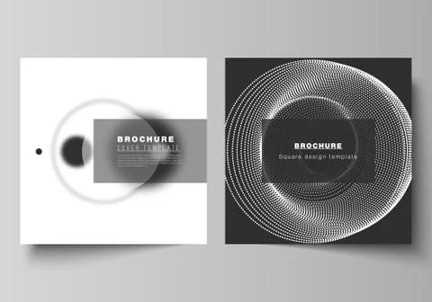 The minimal vector layout of two square format covers design templates for Stock Illustration