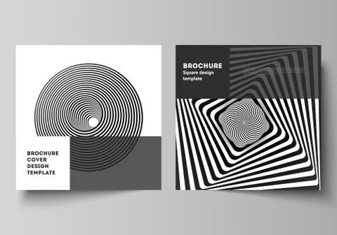 The minimal vector layout of two square format covers design templates for Stock Illustration