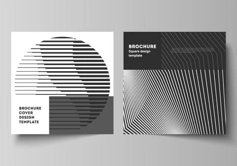 The minimal vector layout of two square format covers design templates for Stock Illustration
