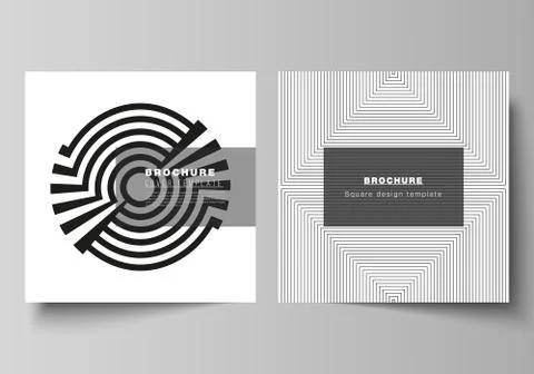 The minimal vector layout of two square format covers design templates for Stock Illustration