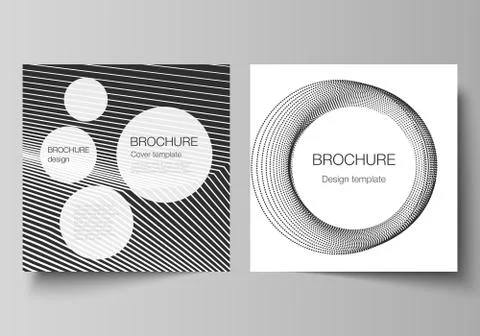 The minimal vector layout of two square format covers design templates for Stock Illustration