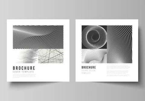 The minimal vector layout of two square format covers design templates for Stock Illustration