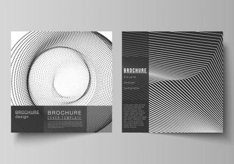 The minimal vector layout of two square format covers design templates for Stock Illustration