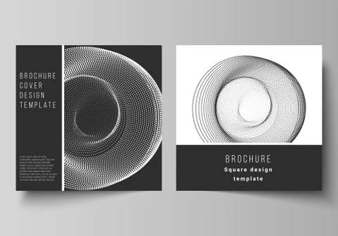 The minimal vector layout of two square format covers design templates for br Stock Illustration