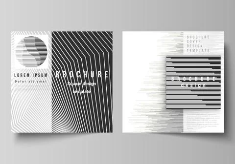 The minimal vector layout of two square format covers design templates for Stock Illustration