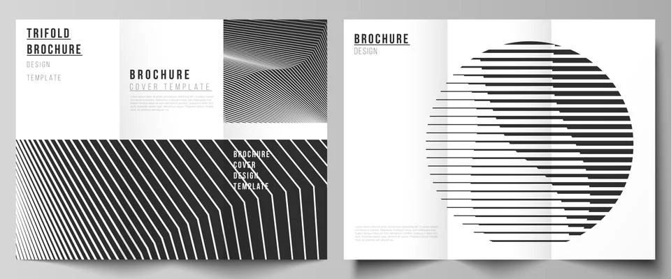 The minimal vector layouts. Modern creative covers design templates for trifold Stock Illustration