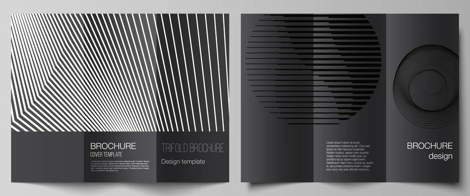 The minimal vector layouts. Modern creative covers design templates for trifold Stock Illustration