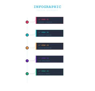 Minimal Vertical Workflow Steps Infographic Stock-Illustration