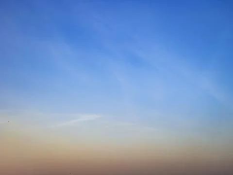 Minimal vibrant colored sky with clouds at sunset ui ux design background Stock Photos