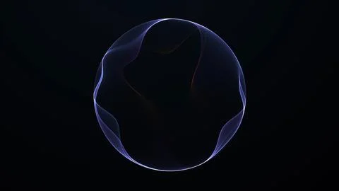Minimal violet light sphere with smooth glowing edges on dark background, a.. Stock Illustration