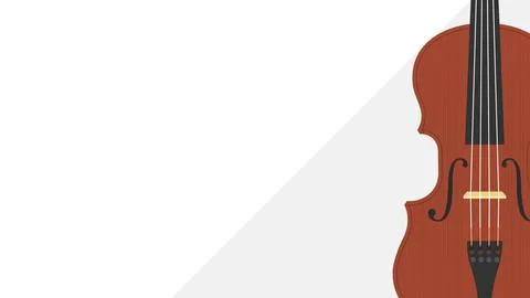Minimal Violin Corner Banner Template With Partial Instrument And Wide Whit.. Stock Illustration