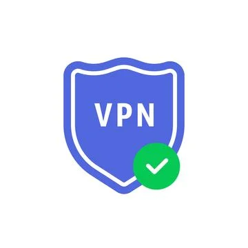 Minimal vpn shield with check mark Stock Illustration