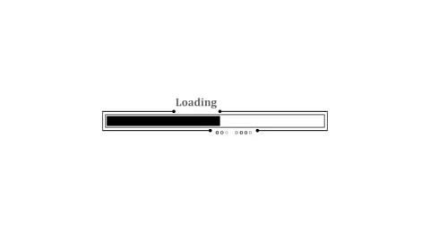 Minimal waiting loading label and a partially filled progress bar animation.. Stock Footage 340385389