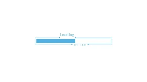 Minimal waiting loading label and a partially filled progress bar animation.. Stock Footage 340385442