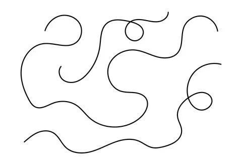 Minimal wavy line element for abstract compositions. Flowing curve and stroke Stock Illustration