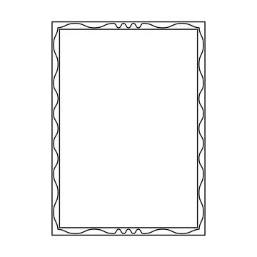 Minimal wavy line rectangle frame vector illustration for modern layouts Stock-Illustration