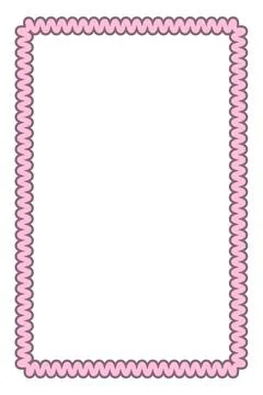 Minimal Wavy Rectangle Frame Vector Illustration Decorative Rounded Border .. Stock Illustration