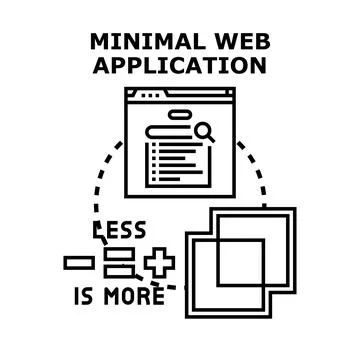 Minimal web application concept for efficient software development Illustrazione stock