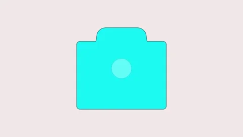 Minimal web interface animation of camera symbol on clean white background,.. Stock Footage 309015407