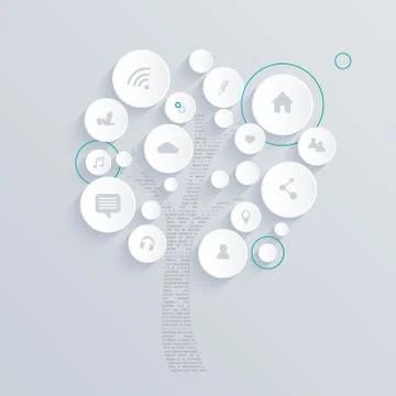 Minimal Web Template with abstract tree Illustrazione stock