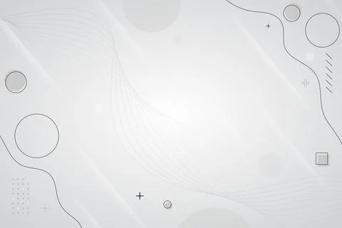 Minimal White Abstract Background with Geometric Lines and Shapes Stock Illustration