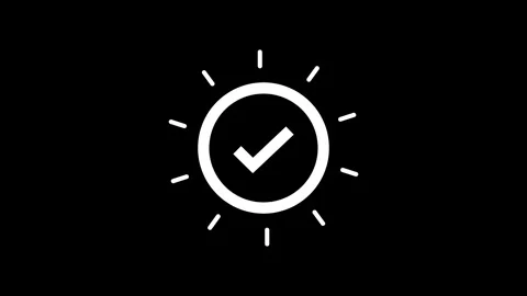 Minimal White checkmark on Black Background Stock Footage 333154213