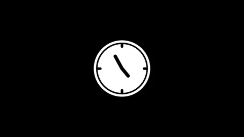 Minimal White Clock Black Background Simple Design Stock Footage 332526355