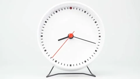 Minimal white clock isolated on white background. Stock Footage 143618070