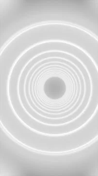 Minimal white concentric rings recede toward a central circle, creating an .. イラスト素材