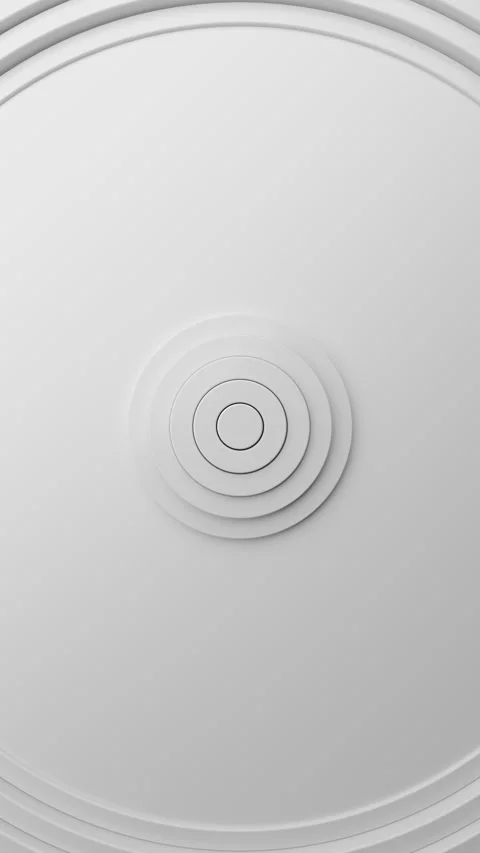 Minimal White Concentric Rings Vertical Looping Abstract 3D Background. 3D Stock Footage 329225011