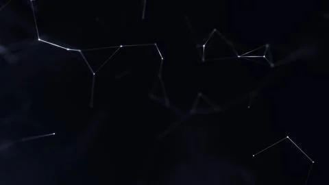 Minimal white data connection lines and dots forming abstract network struc.. Stock Illustration