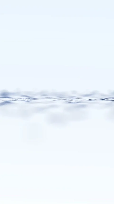 Minimal white data wave loop with soft particles for clean science and medi.. Stock Footage 338106209