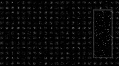 Minimal white dot matrix background on black framed particle window right, clean Stock Footage 340549474
