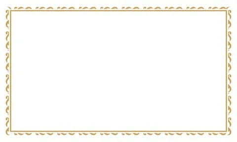 Minimal White Frame Border With Elegant Gold Ornament For Invitation And Ce.. Stock Illustration