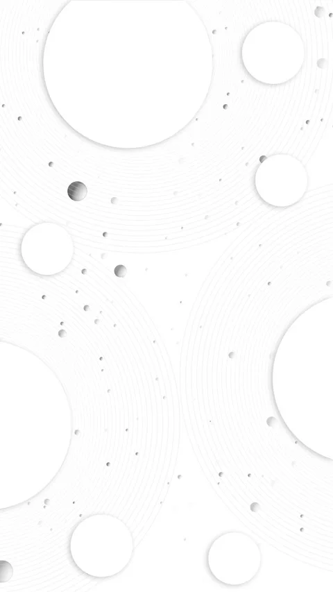 Minimal white geometric background raised circles, silver dots, subtle curved wa Stock Footage 340414813