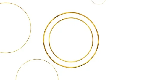 Minimal white gold circle clean blank space, metallic rings, shadows, elegant Stock Footage 340455966