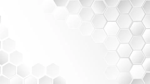 Minimal white hexagon abstract background with 3D geometric pattern Stock Illustration