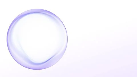 Minimal white interface orb with soft lavender edge glow on a clean light b.. Stock Illustration