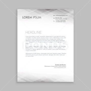 Minimal white letterhead design Stock Illustration