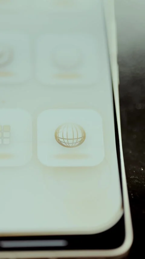 Minimal White Mobile Interface with Circular Smart Control Stock Footage 341872868
