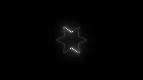 Minimal white neon star shape loading tracer line loop on transparent background Stock Footage 346547314